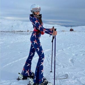 Perfect Moment Blue and Red Star Ski Jacket